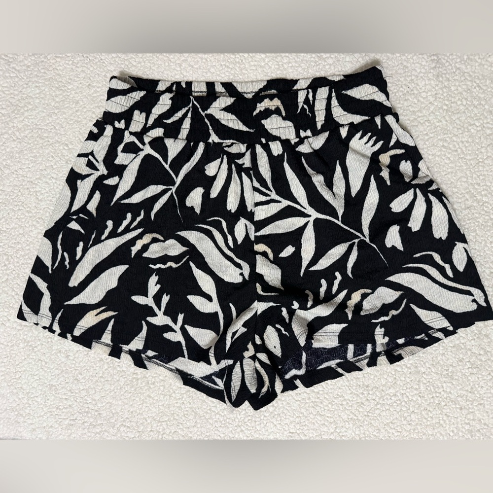 Black and White Patterned Shorts